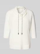 T-shirt van katoenmix met tunnelkoord