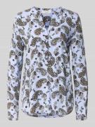 Blouseshirt van viscose met V-hals