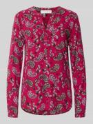 Blouseshirt van viscose met V-hals