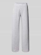 Wide leg sweatpants met labeldetail