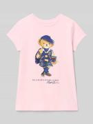 T-shirt met labelprint en ronde hals