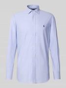 Regular fit zakelijk overhemd met logostitching