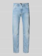 Tapered fit jeans van katoenmix, model 'ONYX'