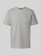 T-shirt met labelstitching en ronde hals