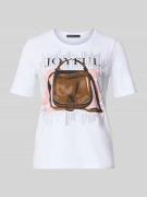 Regular fit T-shirt met strass-steentjes, model 'Juli'