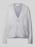 Gebreid jack van wolmix met V-hals