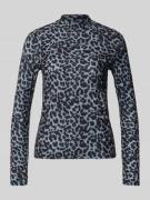 Shirt met lange mouwen en opstaande kraag, model 'LEOA'