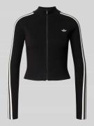 Slim fit gebreid jack met labelstitching