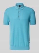 Regular fit gebreid poloshirt van een mix van lyocell en katoen, model...
