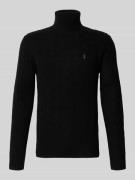 Slim fit gebreide pullover van een mix van wol en kasjmier