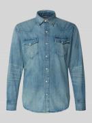 Regular fit jeansoverhemd met kentkraag, model 'Icon'