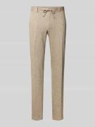 Slim fit broek met linnen