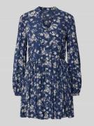 Mini-jurk van pure viscose met V-hals