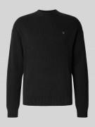 Oversized gebreide pullover met ribboorden