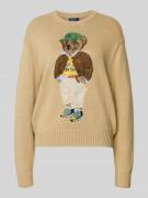 Gebreide pullover met ribboorden