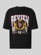 T-shirt met labelprint en ronde hals