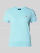 Gebreid shirt met logostitching