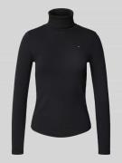 Slim fit shirt met lange mouwen van viscosemix