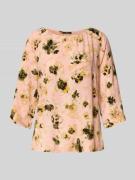 Relaxed fit blouse van pure viscose met all-over bloemenprint