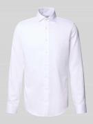 Slim fit zakelijk overhemd met structuurmotief