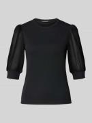 T-shirt in riblook met ronde hals