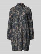 Knielange jurk van viscosemix met schipperskraag