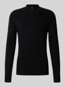 Slim fit gebreide pullover met schipperskraag