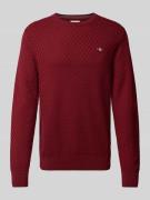 Gebreide pullover met ronde hals en logostitching