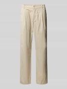 Tapered fit chino met bandplooien, model 'ADHANN'