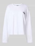 Shirt met lange mouwen in riblook met ronde hals