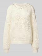 Oversized gebreide pullover met mohair en lanawol