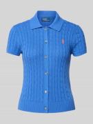 Gebreid shirt met logostitching