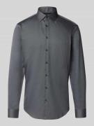 Slim fit zakelijk overhemd met structuurmotief