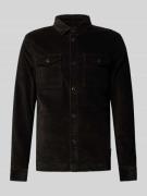 Regular fit ribcordoverhemd van katoenmix