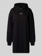Relaxed fit hoodiejurk met logostitching, model 'Terry'