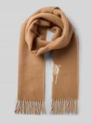 Wollen sjaal met logostitching, model 'Oblong'