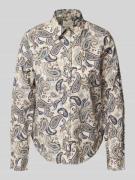 Regular fit overhemdblouse met all-over paisleyprint, model 'Voile'