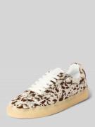 Sneakers van echt leer met all-over dierenprint