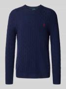 Regular fit gebreide pullover van een mix van wol en kasjmier