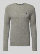 Regular fit gebreide pullover van een mix van wol en kasjmier