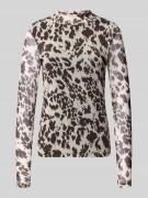 Shirt met lange mouwen en opstaande kraag, model 'ERICA'