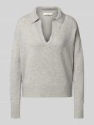 Gebreide pullover van een mix van kasjmier en linnen met V-hals, model...