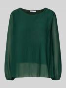 Blouse met lange mouwen met plissévouwen en ronde hals