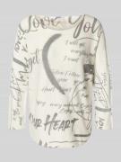 Shirt met 3/4-mouwen en statementprint