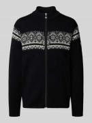 Gebreid jack van wol met opstaande kraag en ritssluiting