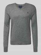 Gebreide pullover van merinowol met V-hals