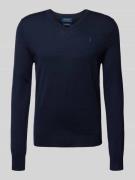 Gebreide pullover van merinowol met V-hals