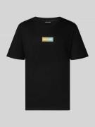 T-shirt met labelprint en ronde hals