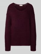 Loose fit gebreide pullover met wol en alpaca