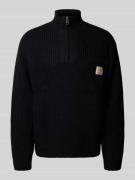 Gebreide pulllover met opstaande kraag en ritssluiting